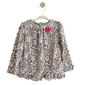 Carter's CHILD OF MINE Leopard Print Fleece Long Sleeve Top Baby Girl 24 Months